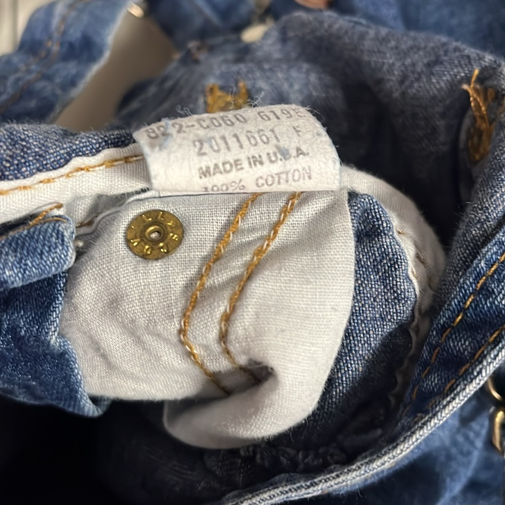 Vintage OshKosh B'gosh Blue Jean Cowboy Fringe Denim Overalls 24 Months USA - Picture 8 of 8